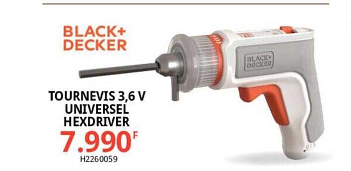 tournevis 3,6v universel hexdriver black + decker