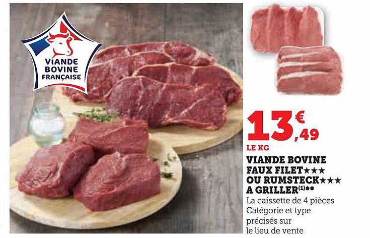 viande bovine faux filet*** ou rumsteck***à griller