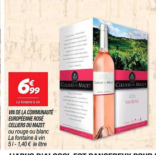 vin de la communauté européenne rosé celliers du mazet