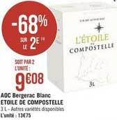 aoc bergerac blanc etoile de compostelle -68% sur le 2e
