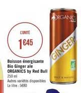 Boisson énergisante Bio Ginger Ale Organics By Red Bull