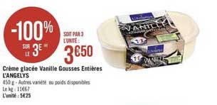 crème glacée vanille gousses entières l'angelys -100% sur le 3e