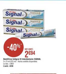 dentifrice intégral 8 interdentaire signal