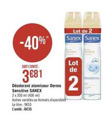 Déodorant Atomiseur Dermo Sensitive Sanex