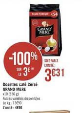 dosettes café corsé grand mere -100% sur le 3e
