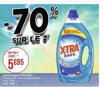 Lessive Liquide X Tra Total -70% Sur Le 2e