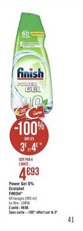 Power Gel 0% Ecolabel Finish -100% Sur Les 3e Et 4e