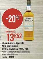 rhum ambré agricole aoc martinique trois rivière 40% vol.