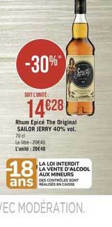rhum epicé the orignial sailor jerry 40% vol.