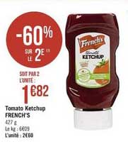 Tomato Ketchup French's -60% Sur Le 2e