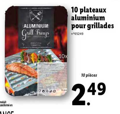 10 plateaux aluminum pour grillades