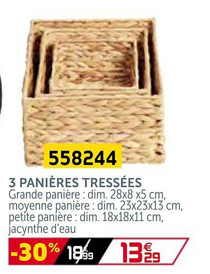 3 Panières Tressées