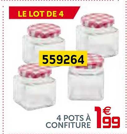 4 pots à confiture