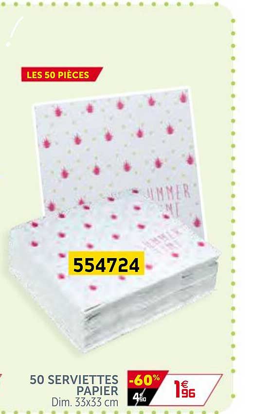 50 Serviettes Papier