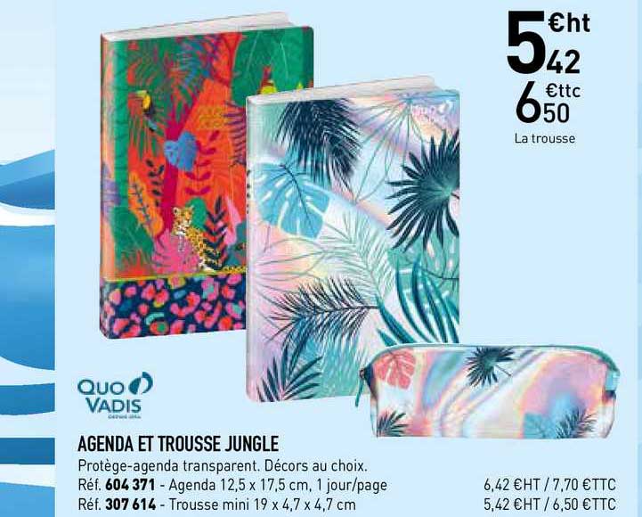 agenda et trousse jungle quo vadis