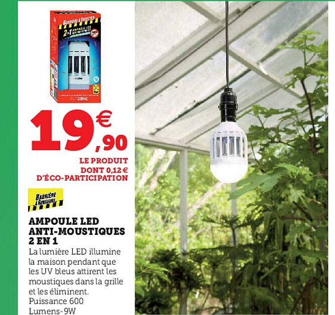ampoule led anti-moustiques 2 en 1