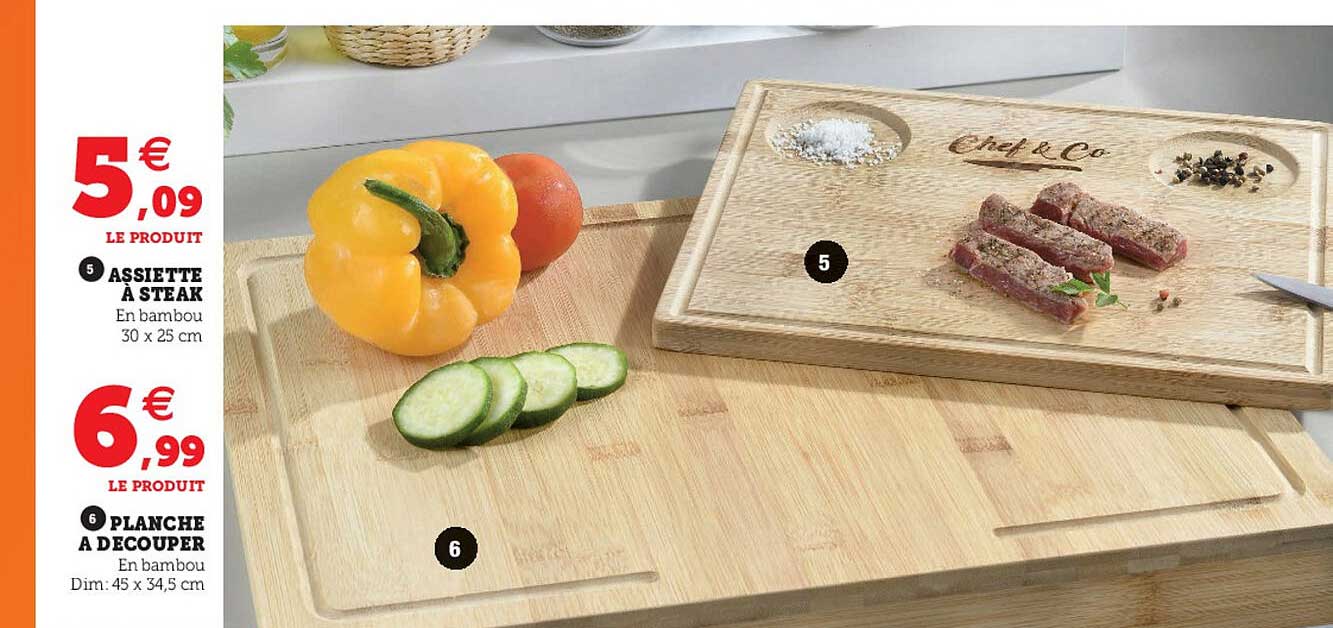 Assiette à Steak, Planche à Découper