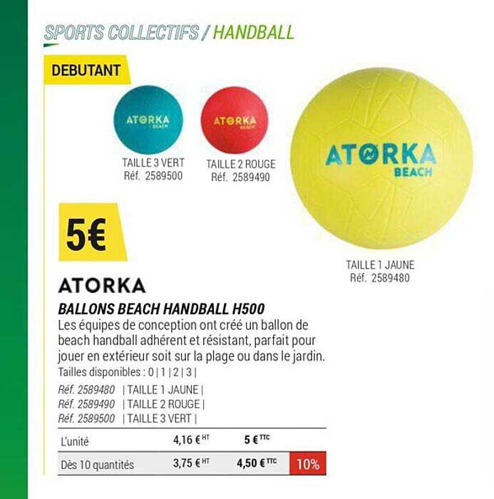 ballons beach handball h500 atorka