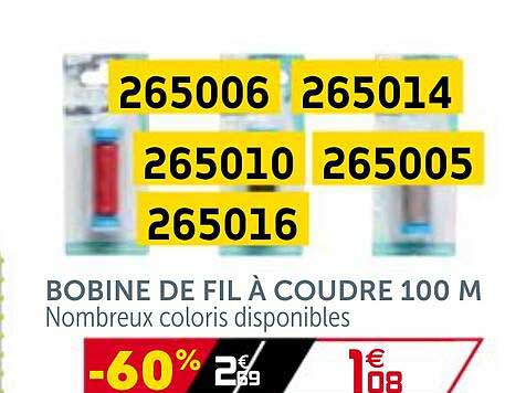 bobine de fil à coudre 100 m