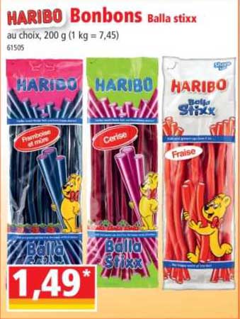 bonbons balla stixx haribo