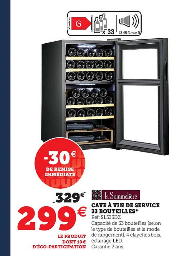 cave à vin de service 33 bouteilles la sommelière