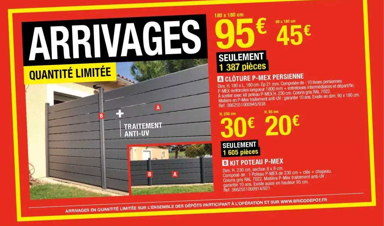 clôture p-mex perienne, kit poteau p-mex