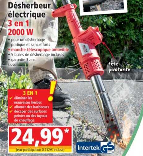 désherbeur électrique 3 en 1 2000 w