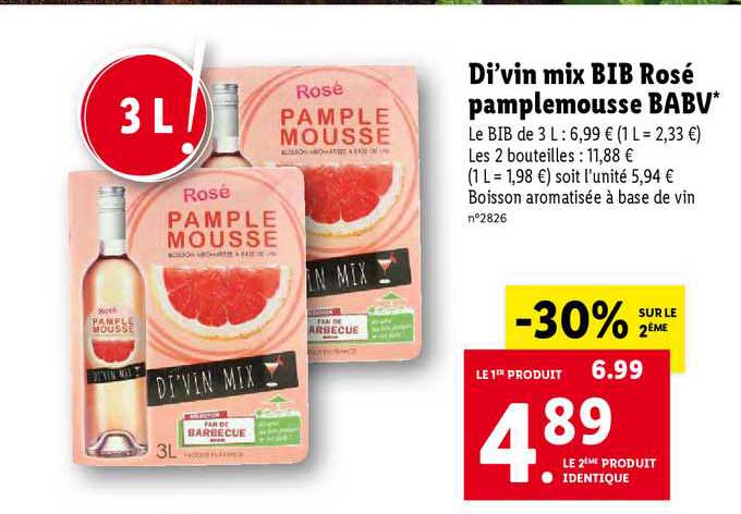 di'vin mix bib rosé pamplemousse babv