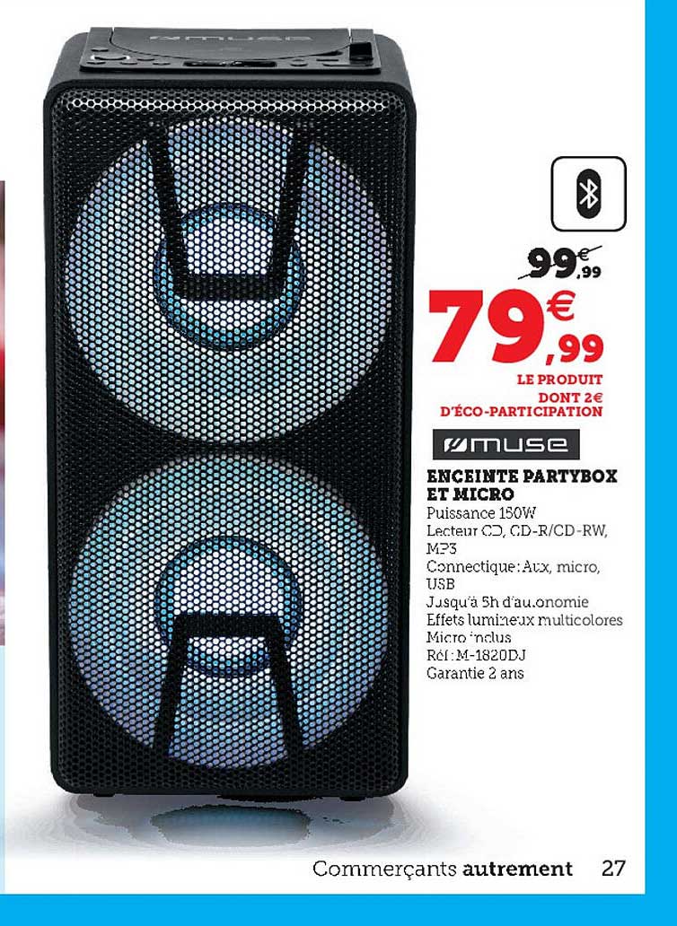 enceinte partybox et micro muse