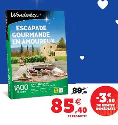 escapade gourmande en amoureux wonderbox