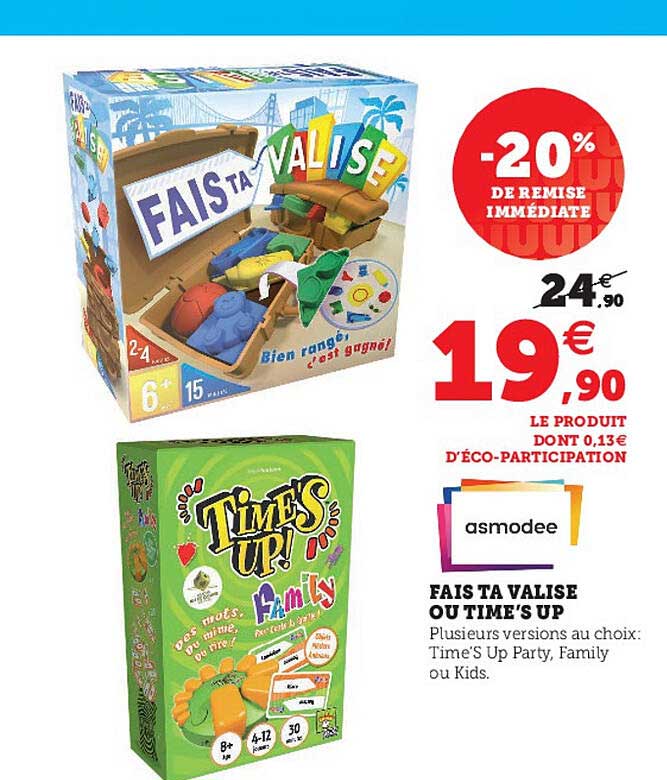 fais ta valise ou time's up asmodee