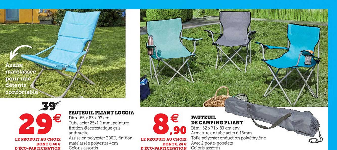 fauteuil pliant loggia, fauteuil de camping pliant