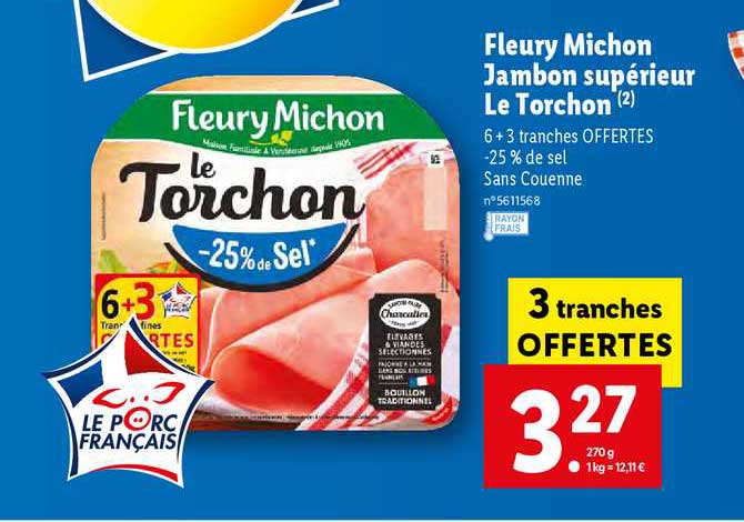 fleury michon jambon superieur le torchon