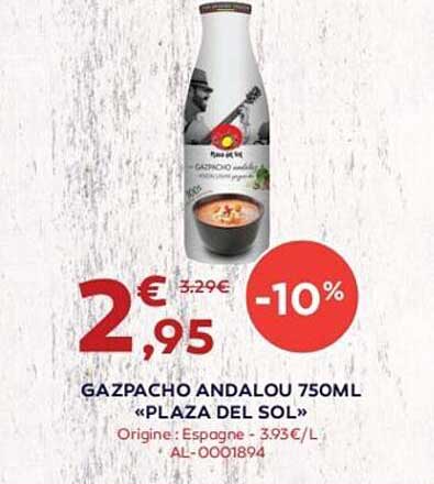 gazpacho andalou 750 ml «plaza del sol»