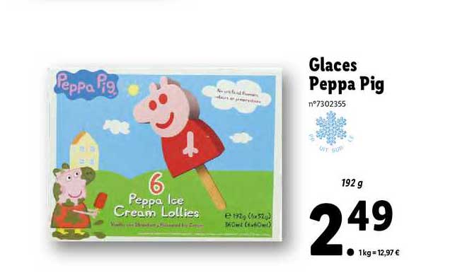 glaces peppa pig