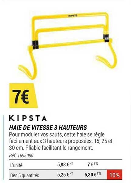haie de vitesse 3 hauteurs kipsta