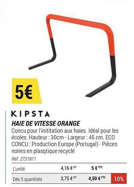 haie de vitesse orange kipsta