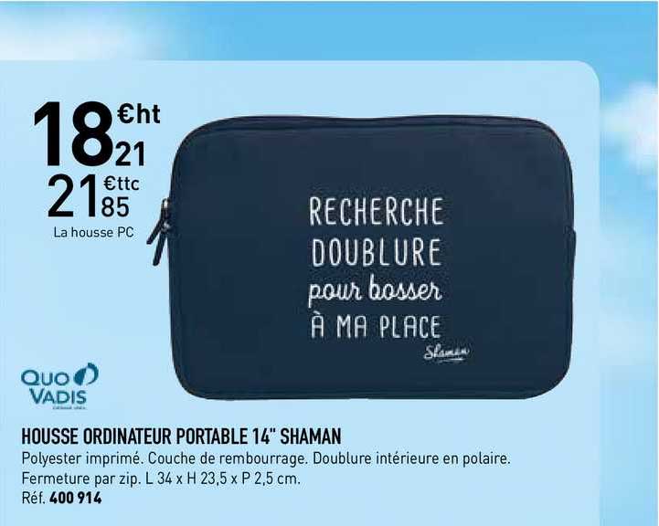 housse orginateur portable 14" shaman quo vadis