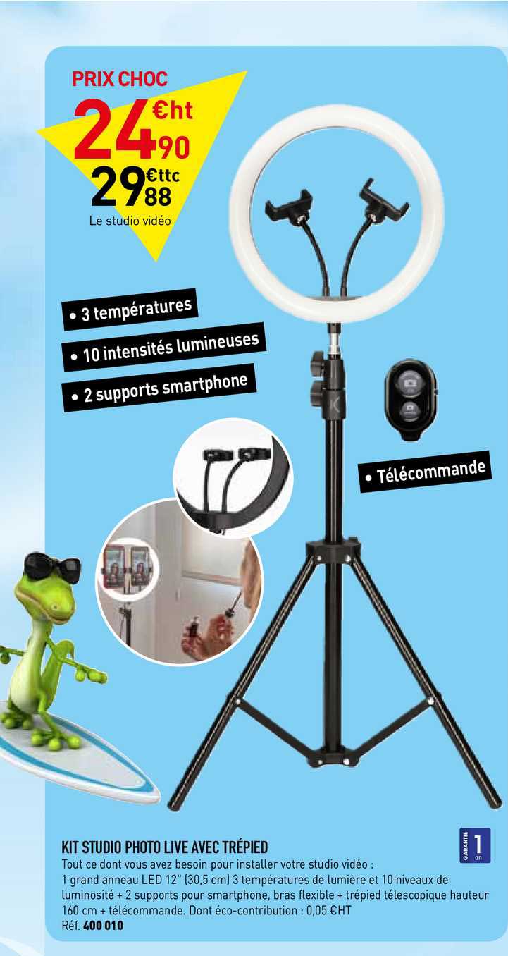 kit studio photo live avec trépied