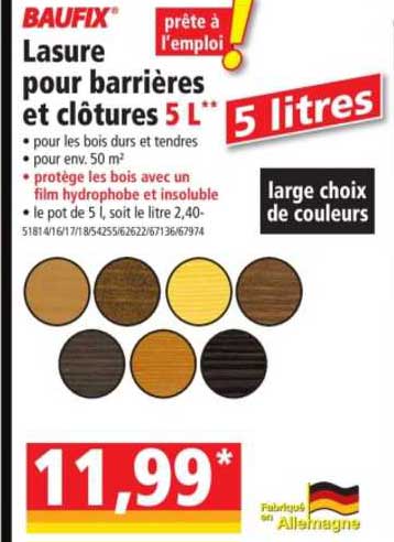 lasure pour barrières et clôtures baufix