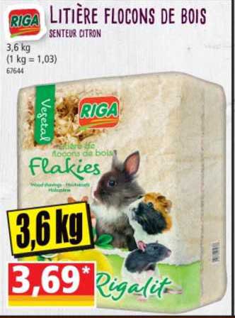 litière flocons de bois senteur citron riga