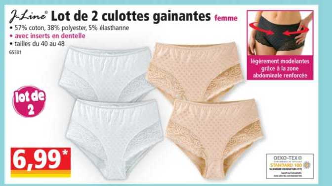 lot de 2 culottes gainantes femme j-line