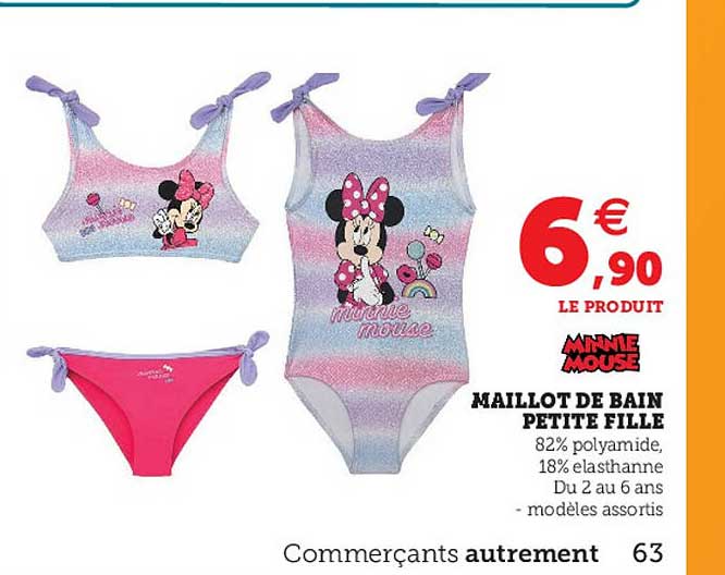 maillot de bain petite fille minnie mouse