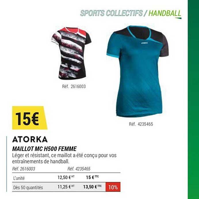 maillot mc h500 femme atorka