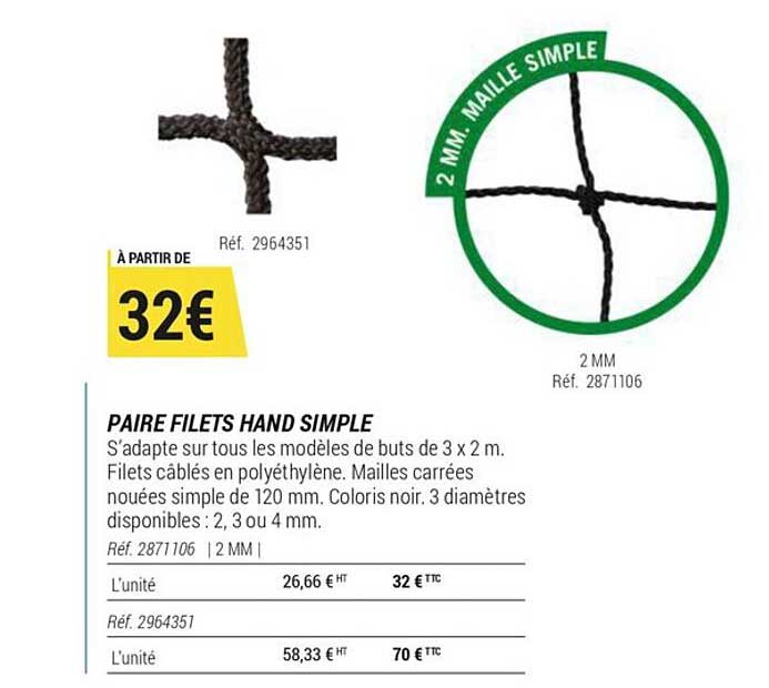 paire filets hand simple