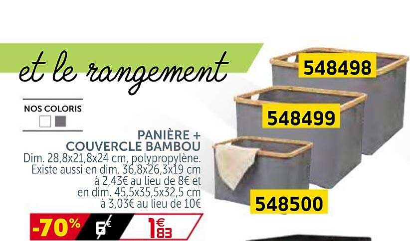 Panière + Couvercle Bambou