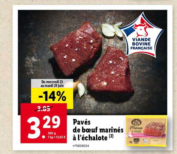 pavés de bœuf marinés à l'échalote