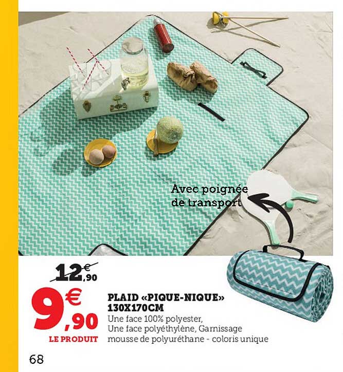 Plaid «pique-nique» 130 X 170 Cm