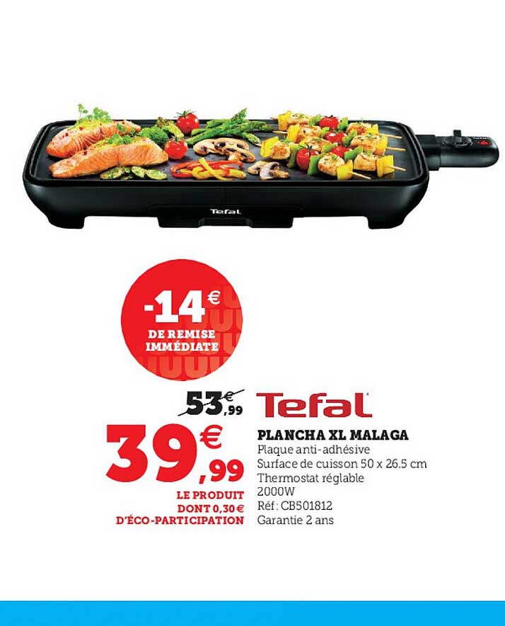 plancha xl malaga tefal