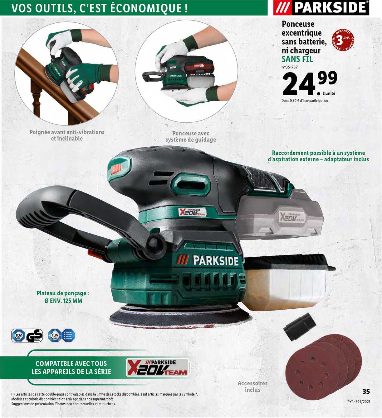 ponceuse excentrique sans batterie, ni chargeur